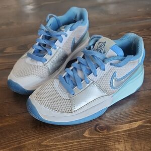 Nike Kids Silver and Blue Sneakers